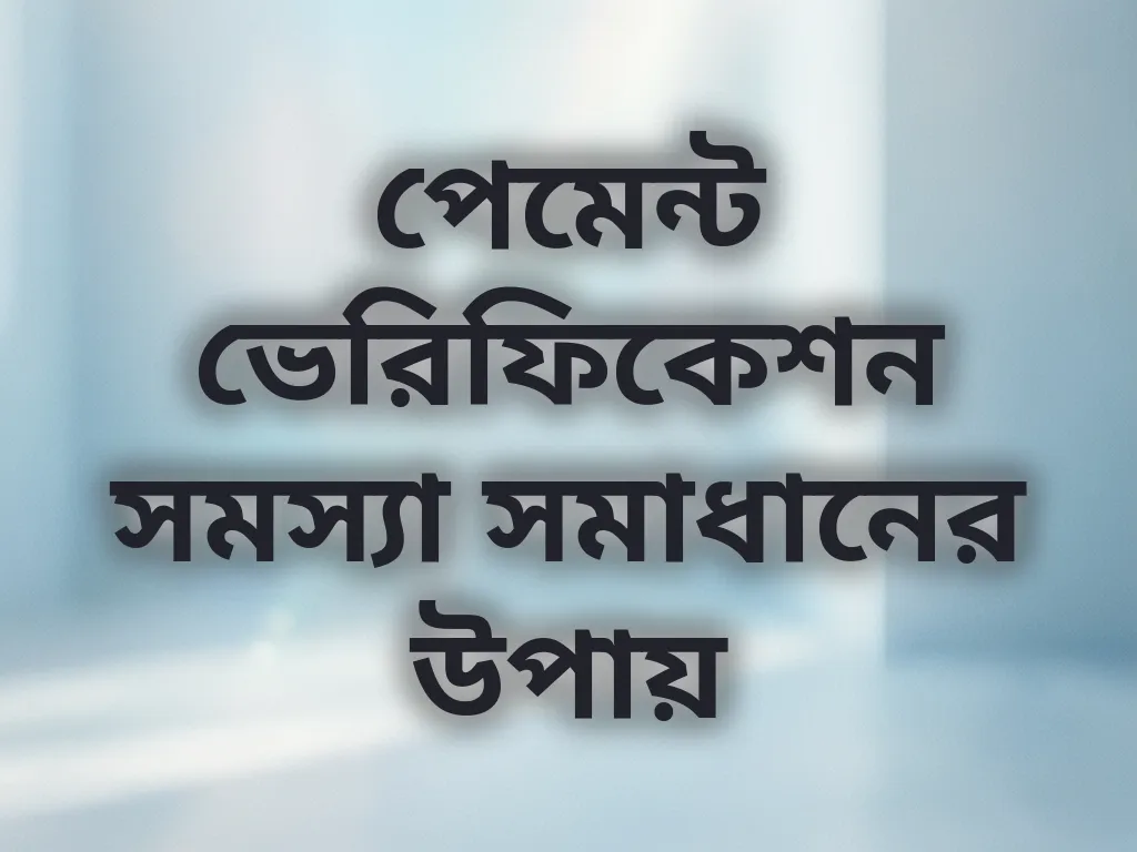 পেমেন্ট ভেরিফিকেশন সমস্যা সমাধানের উপায়